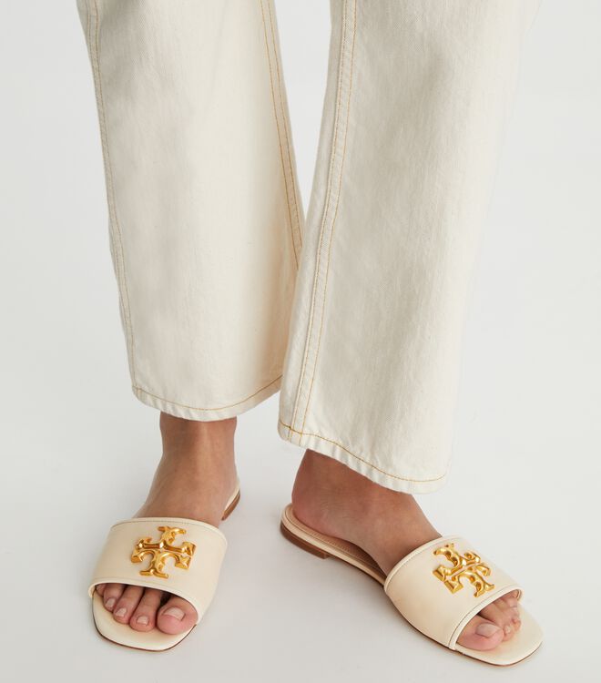 Cream Tory Burch Eleanor Women's Sandals | OUTLET-28791609