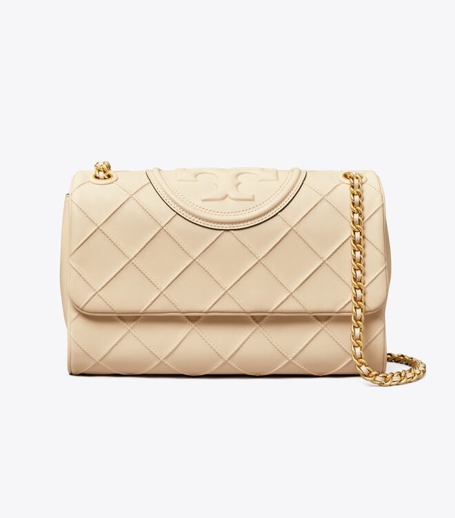 Cream Tory Burch Fleming Soft Convertible Women's Shoulder Bags | OUTLET-03251949