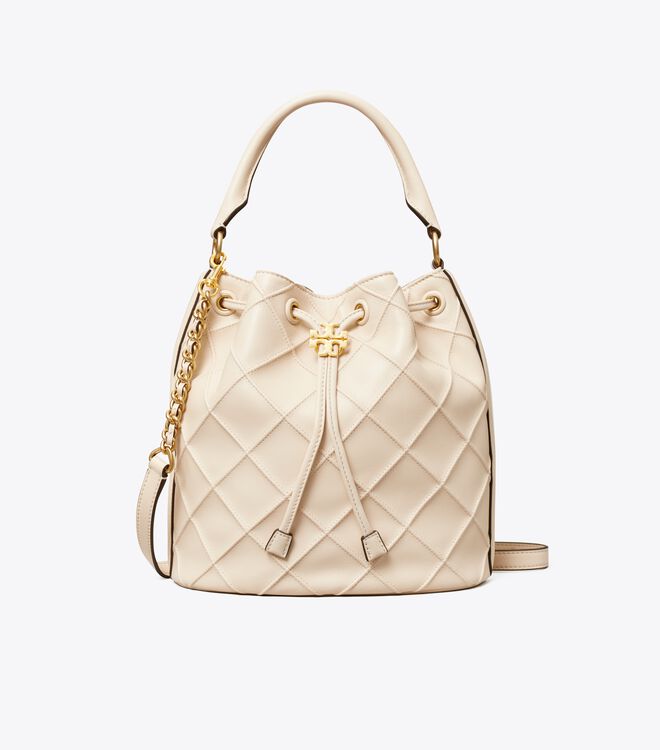 Cream Tory Burch Large Fleming Soft Women's Bucket Bags | OUTLET-12947659