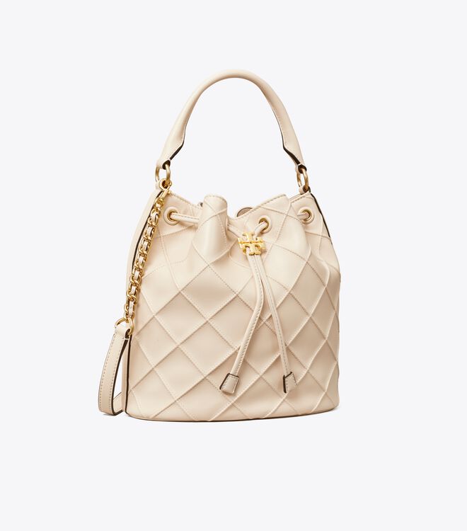 Cream Tory Burch Large Fleming Soft Women\'s Bucket Bags | OUTLET-12947659