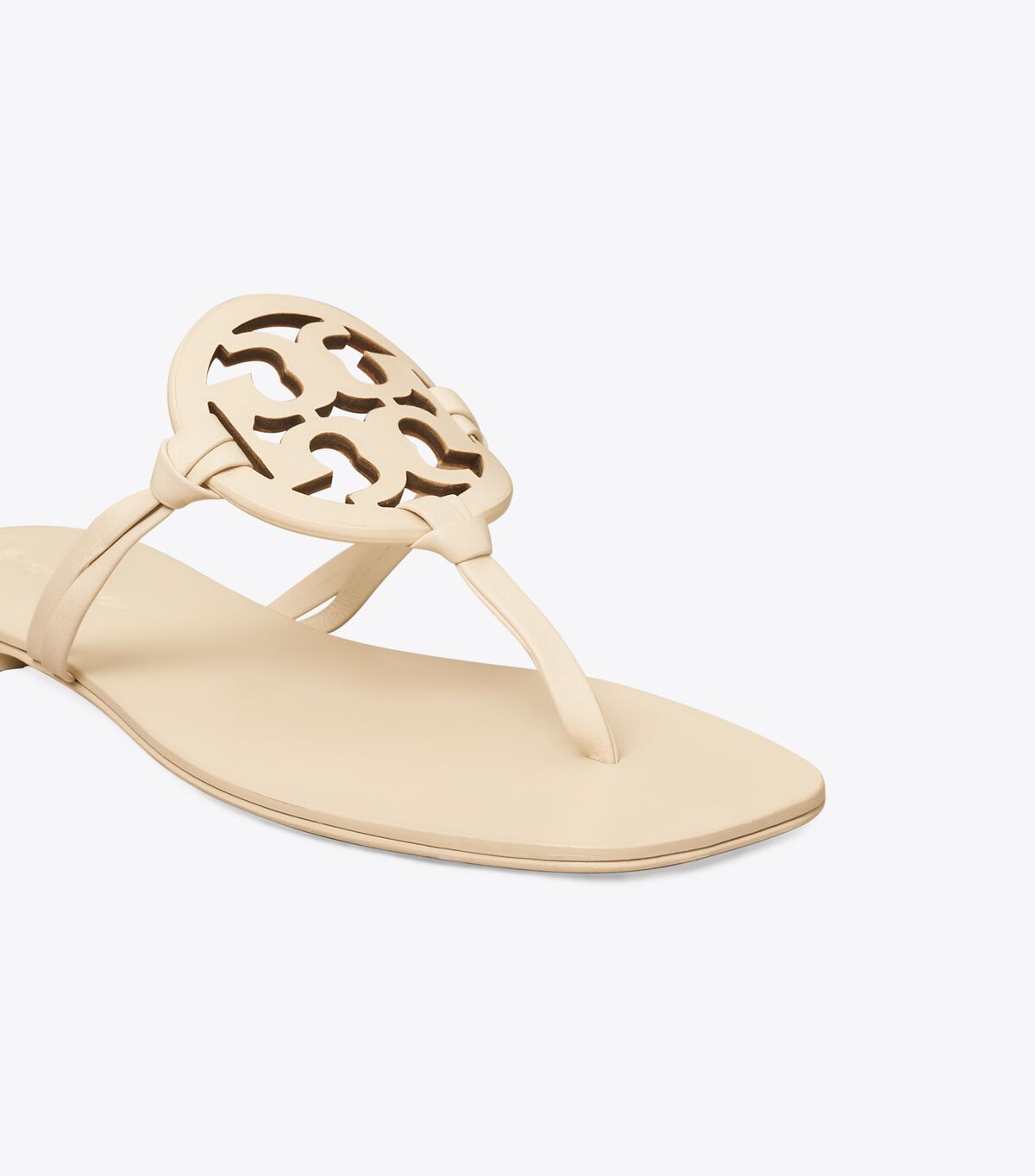 Cream Tory Burch Miller Square-toe Leather Women's Sandals | OUTLET-06254919