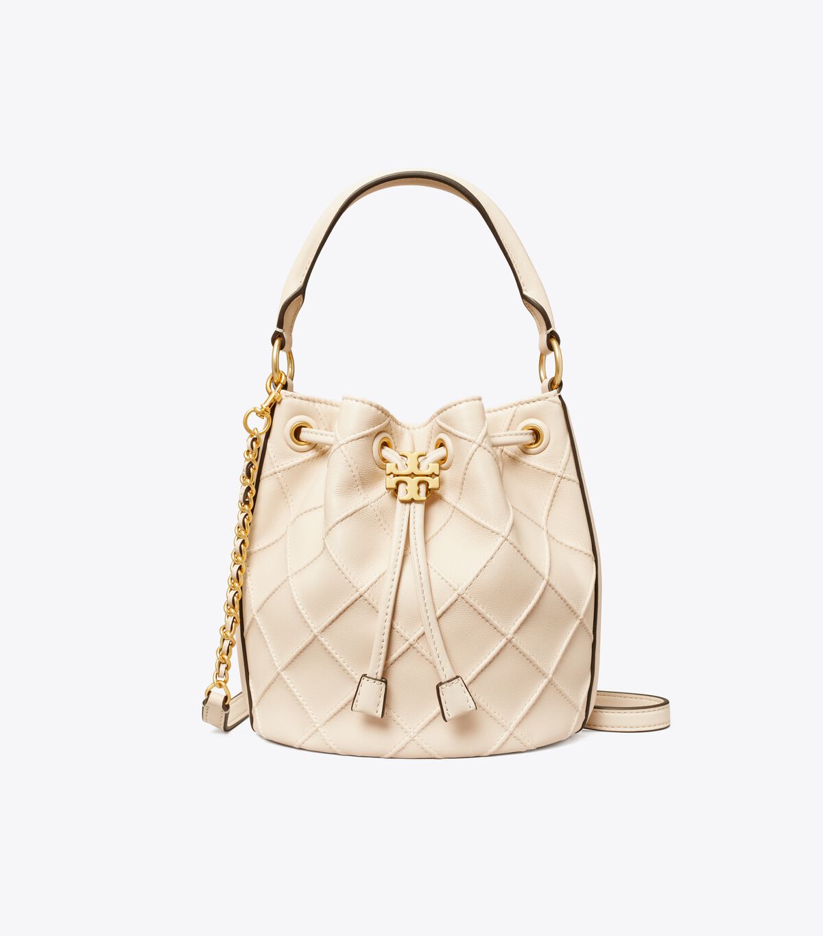 Cream Tory Burch Small Fleming Soft Women's Bucket Bags | OUTLET-26049789