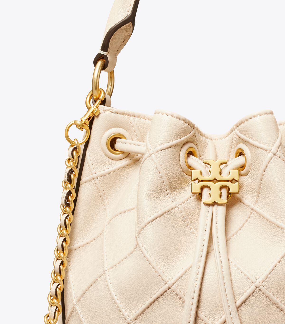 Cream Tory Burch Small Fleming Soft Women's Bucket Bags | OUTLET-26049789