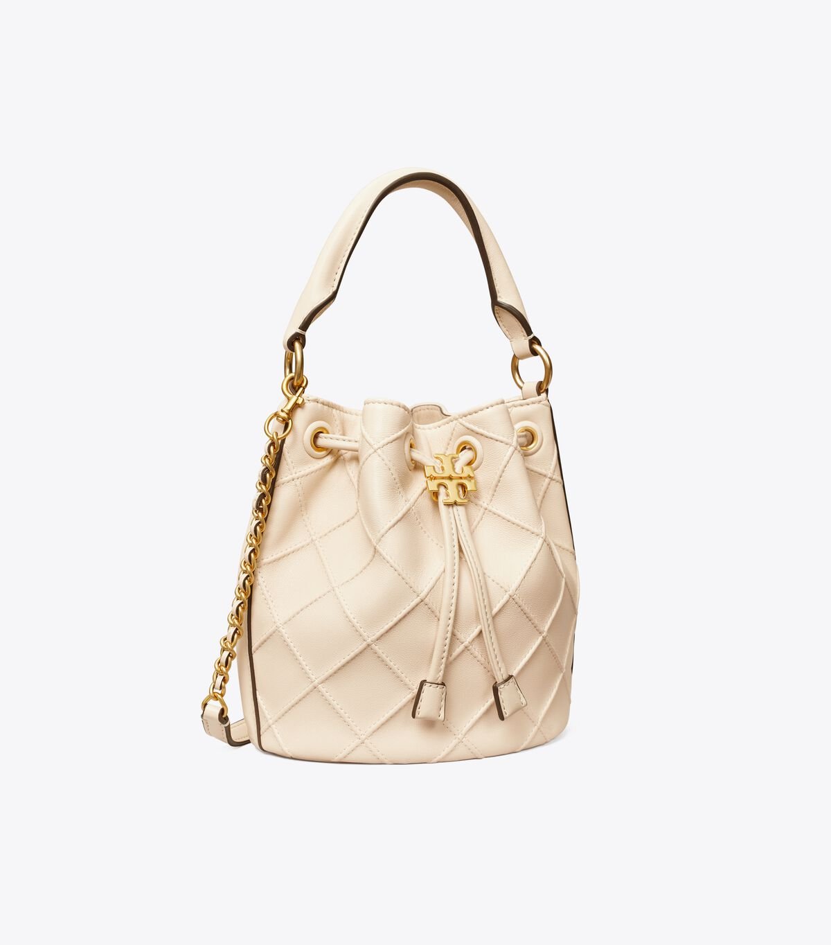 Cream Tory Burch Small Fleming Soft Women\'s Bucket Bags | OUTLET-26049789