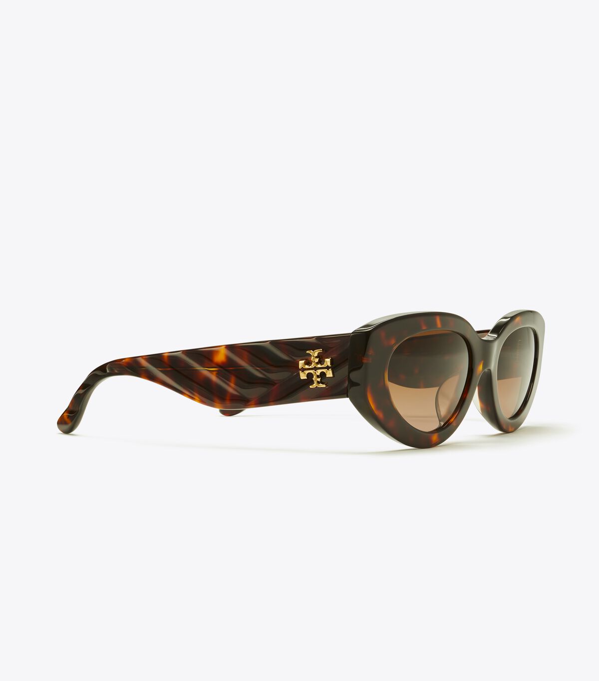 Dark Brown Tory Burch Kira Chevron Cat-eye Women's Sunglasses | OUTLET-87249319