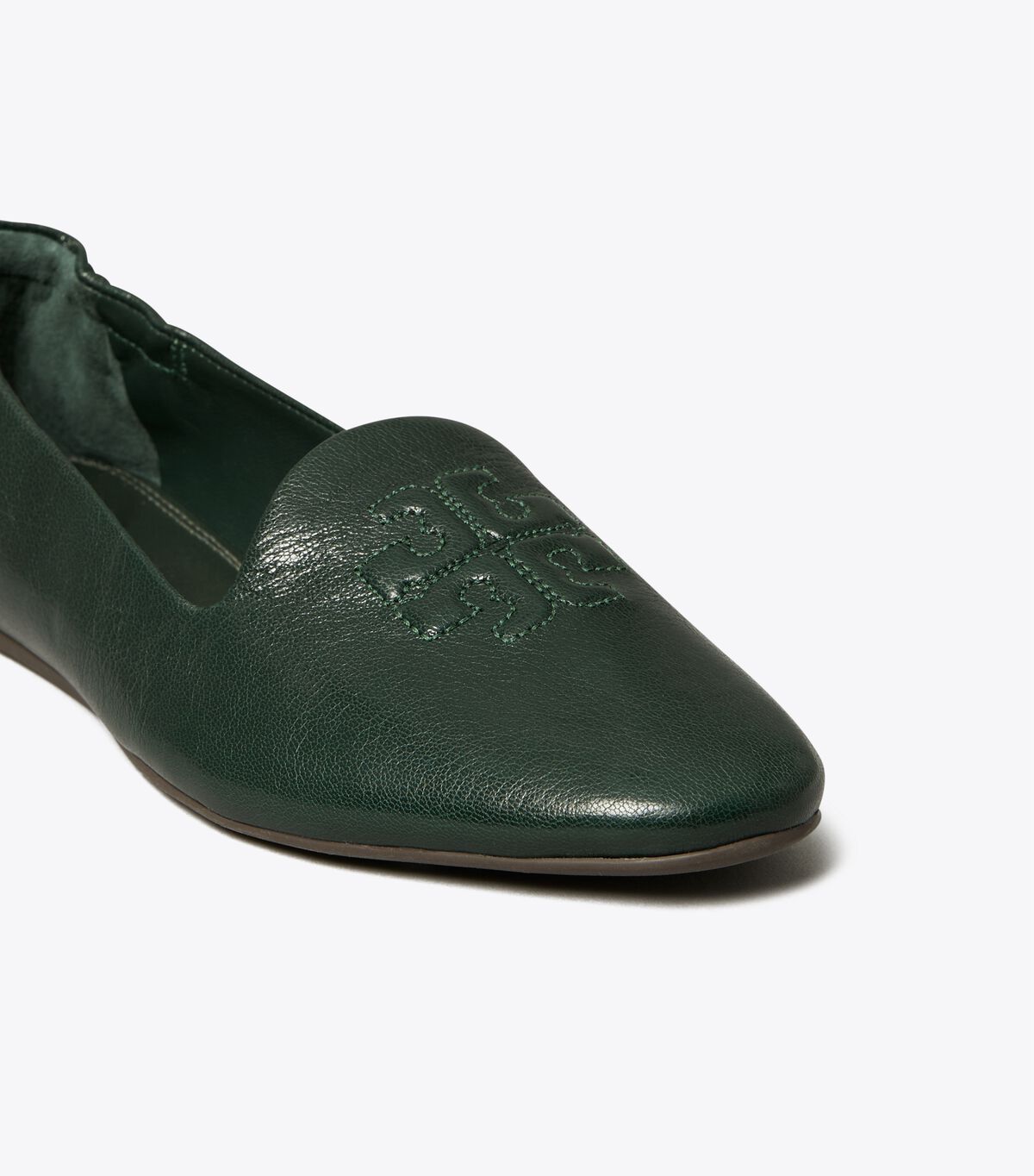 Dark Green Tory Burch Smoking Women's Ballet Flats | OUTLET-23968179