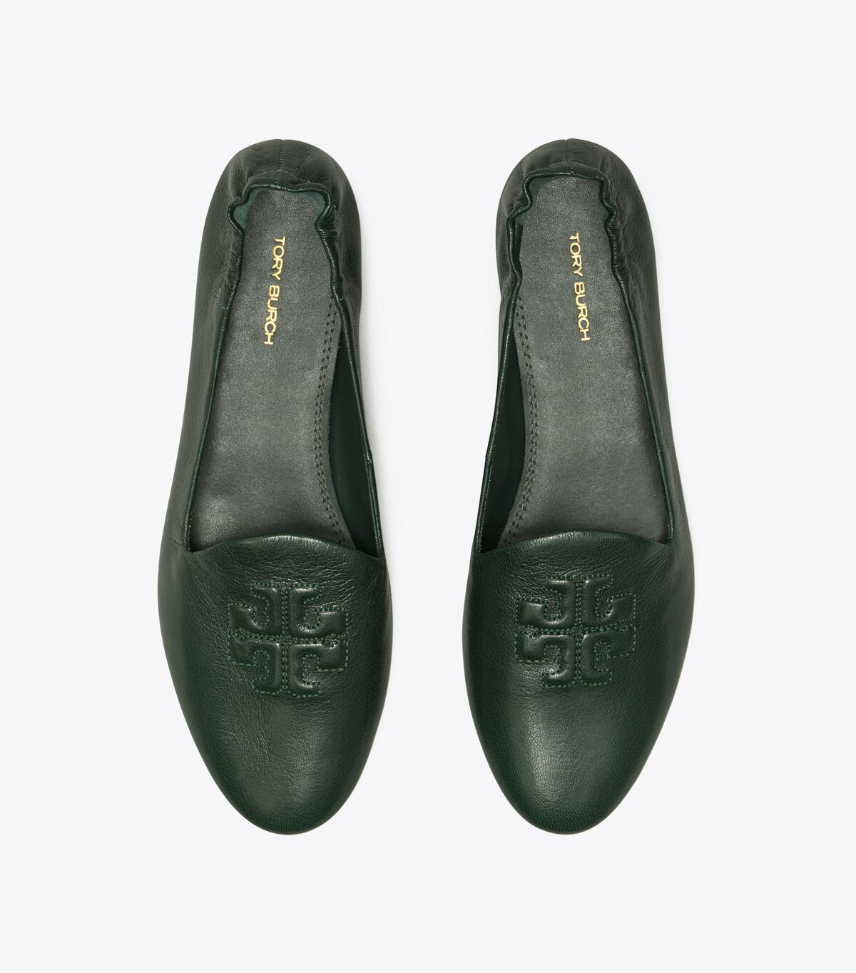 Dark Green Tory Burch Smoking Women's Ballet Flats | OUTLET-23968179