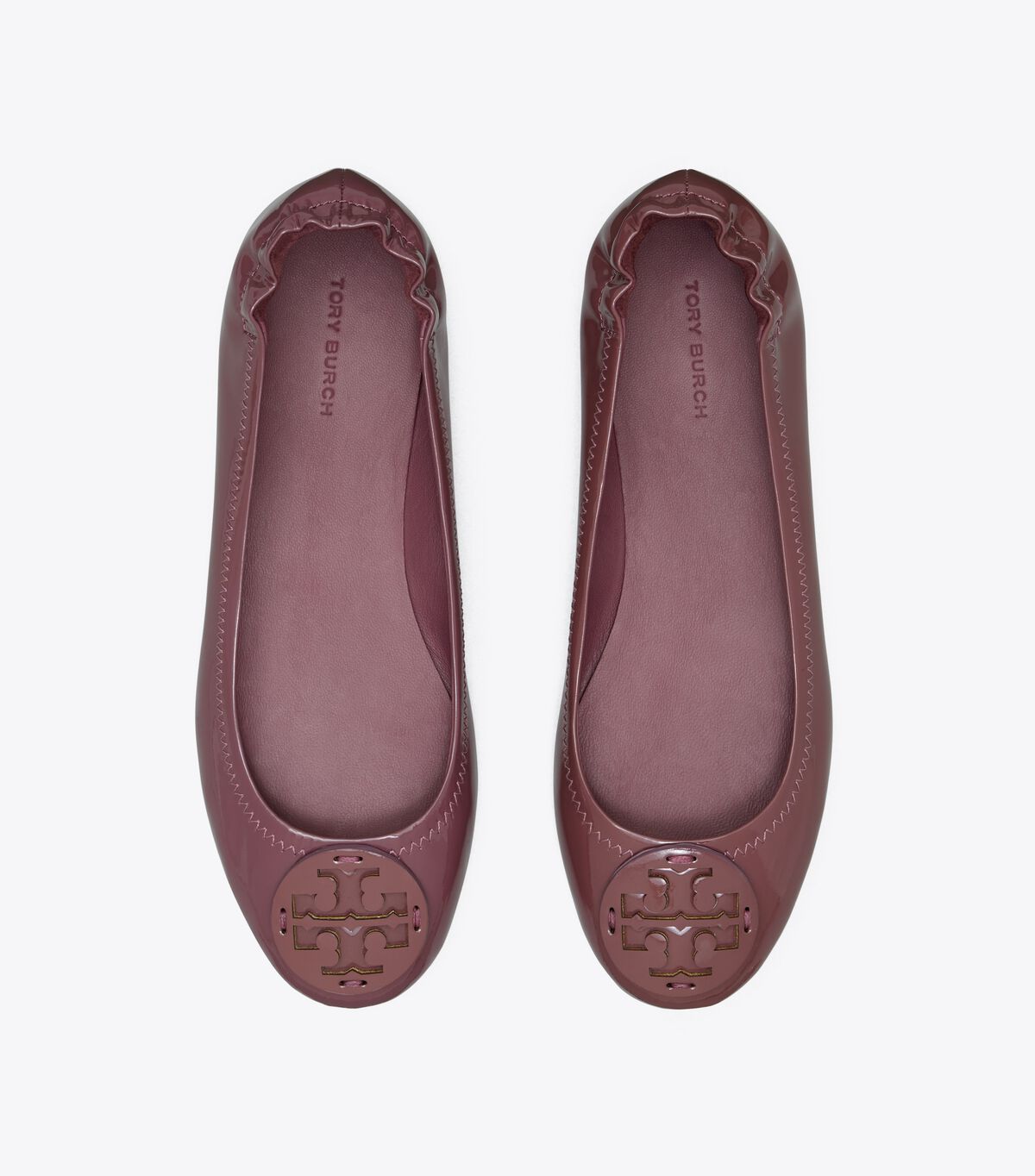 Dark Red Tory Burch Minnie Travel Women's Ballet Flats | OUTLET-75491269