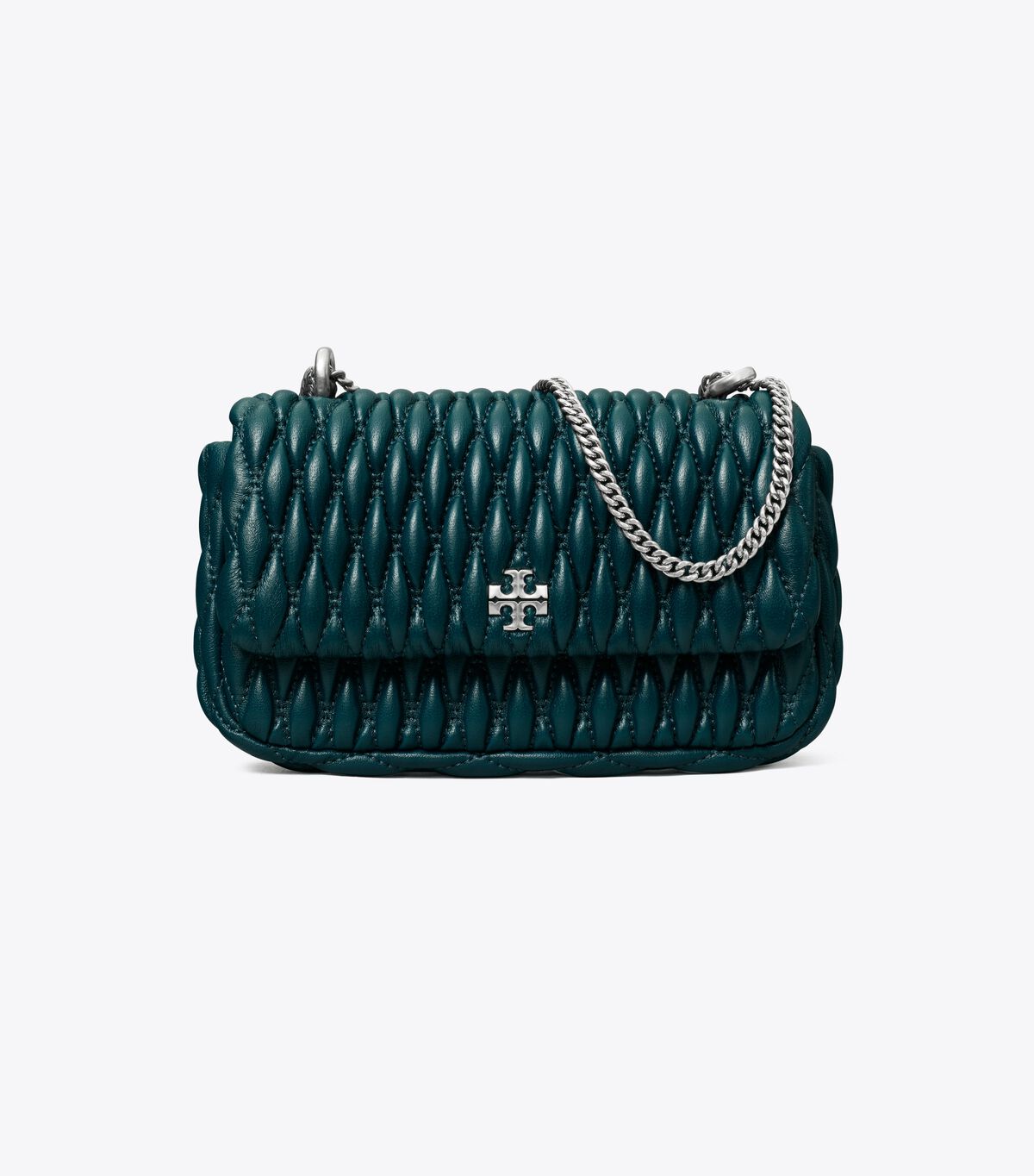 Dark Turquoise Tory Burch Mini Kira Ruched Women's Shoulder Bags | OUTLET-72839169