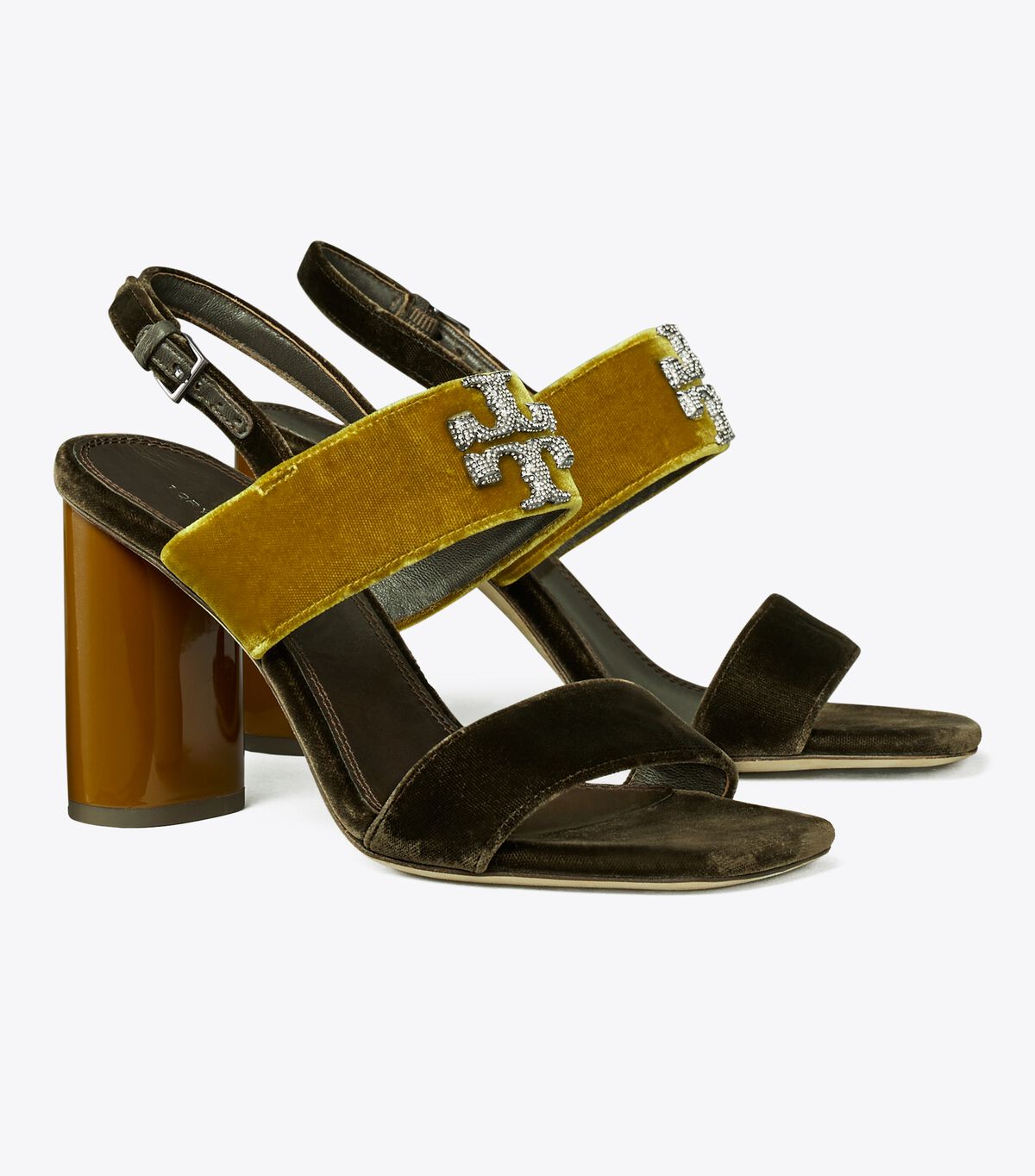 Dark Yellow Tory Burch Eleanor Pavé Women\'s Heels | OUTLET-45983129