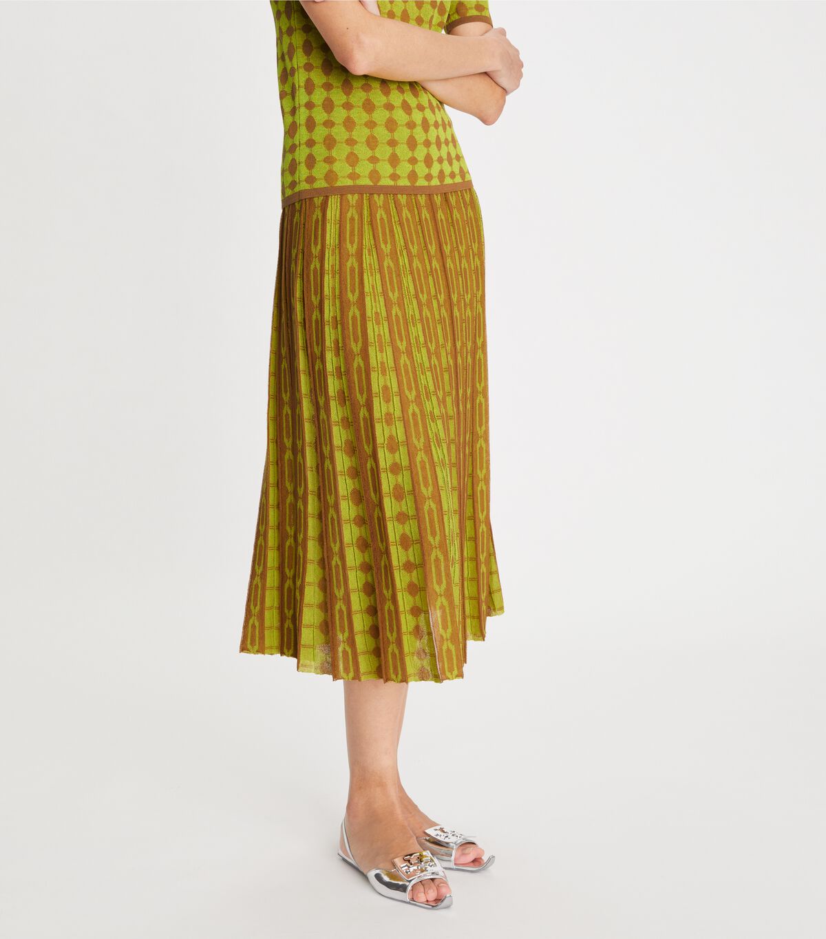 Dark Yellow Tory Burch Knit Jacquard Women's Skirts | OUTLET-20863519