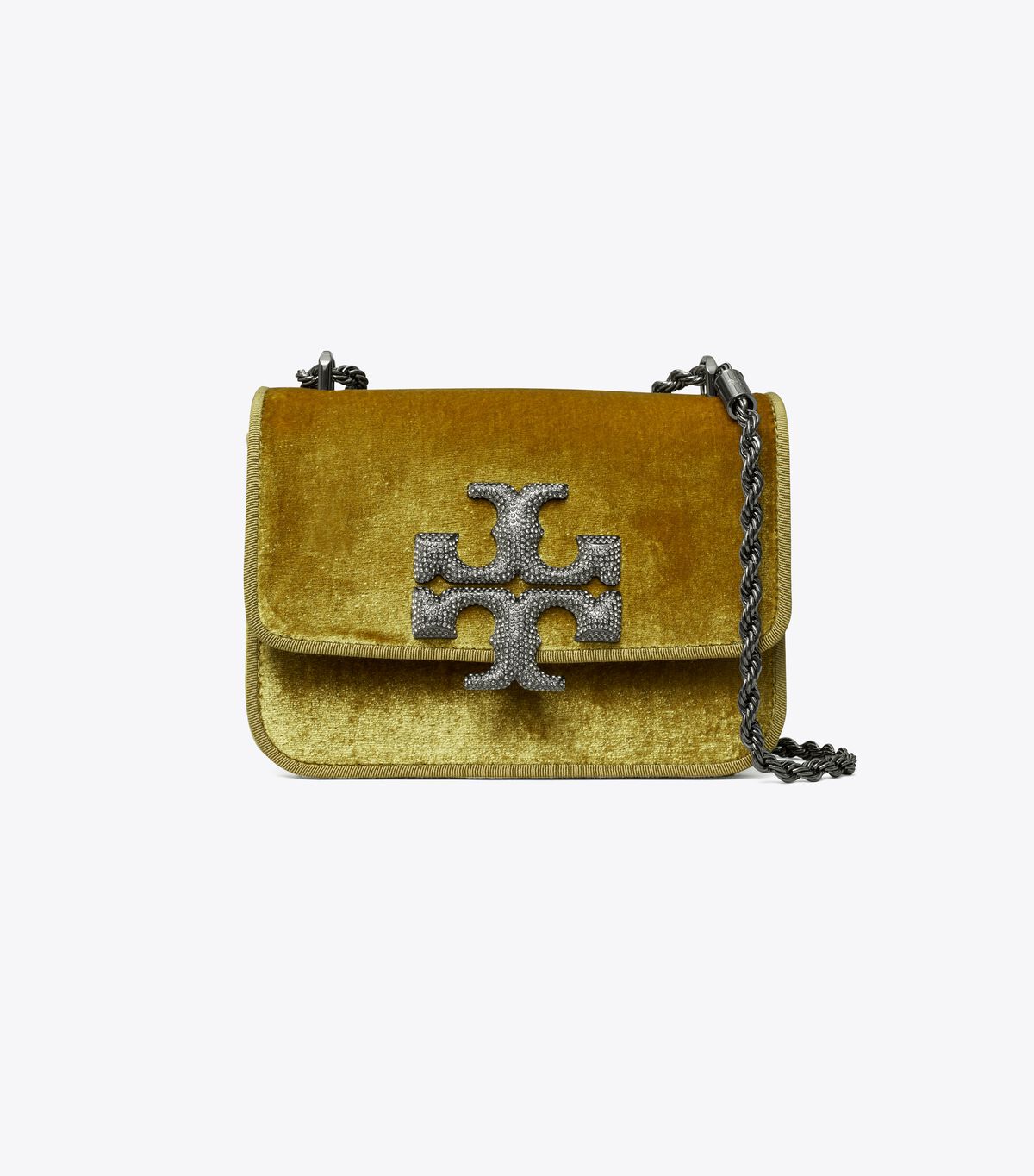 Dark Yellow Tory Burch Small Eleanor Velvet Women's Shoulder Bags | OUTLET-87062419