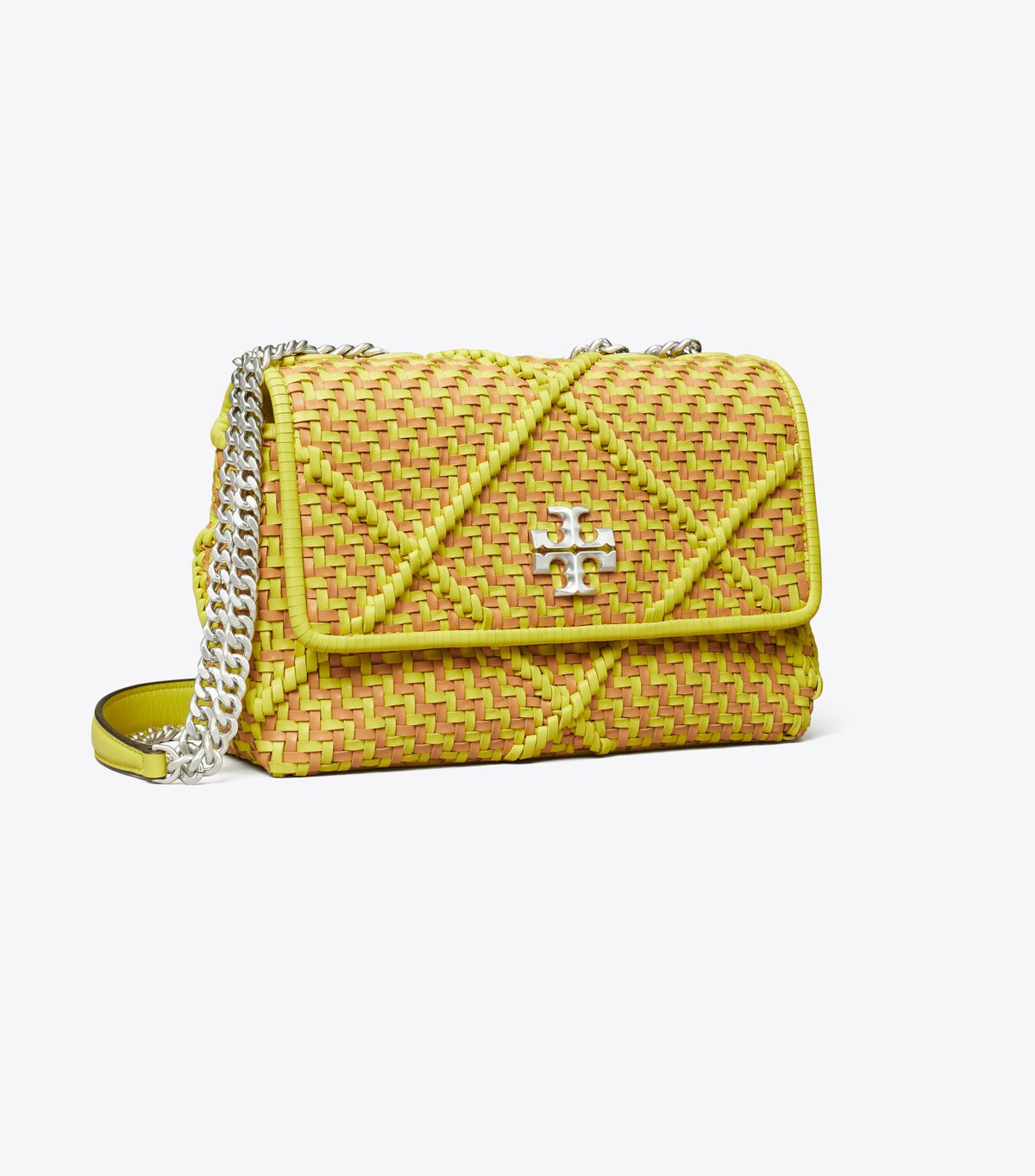 Dark Yellow Tory Burch Small Kira Diamond Woven Convertible Women\'s Shoulder Bags | OUTLET-21034959