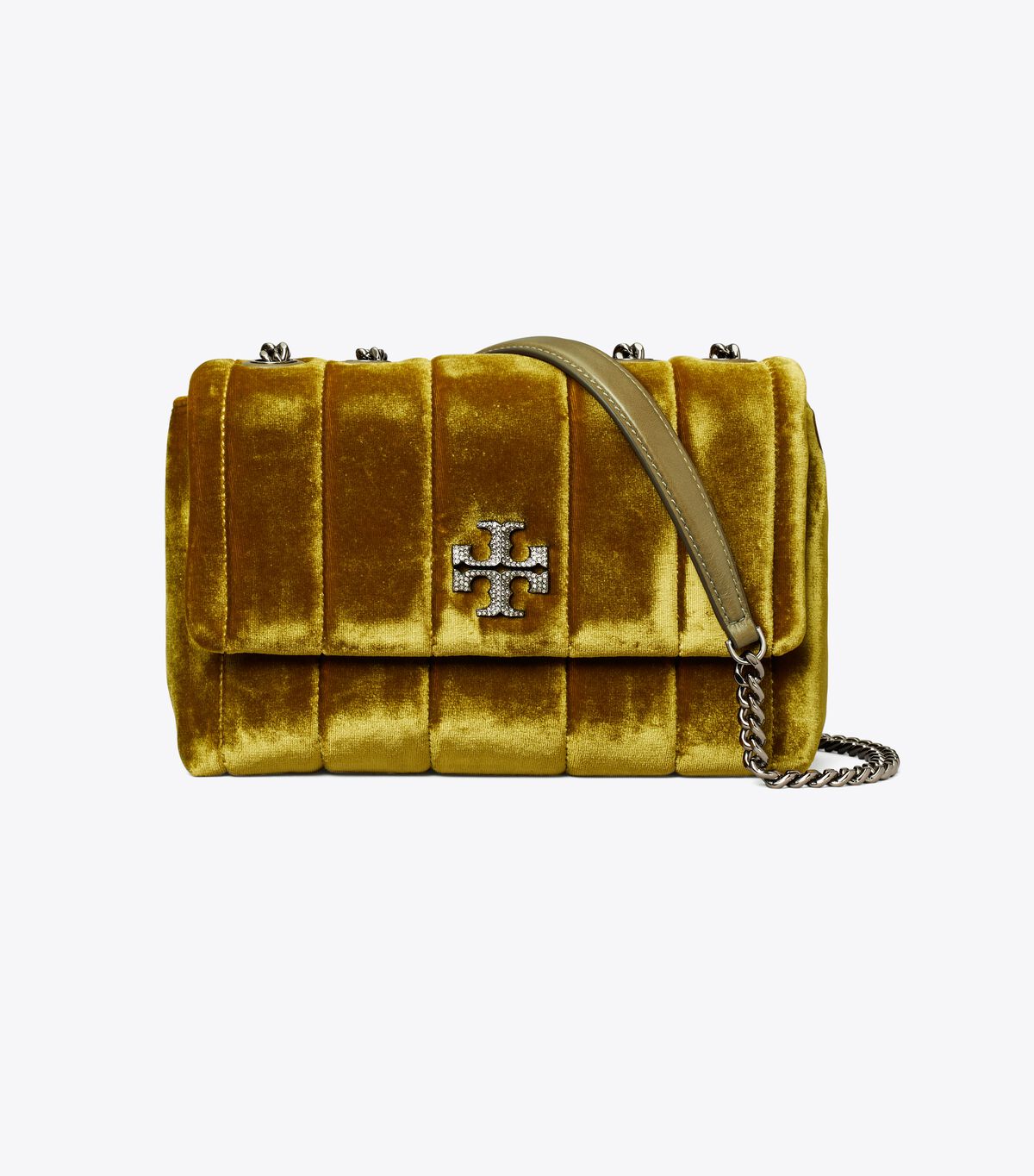 Dark Yellow Tory Burch Small Kira Velvet Convertible Women's Shoulder Bags | OUTLET-07236959