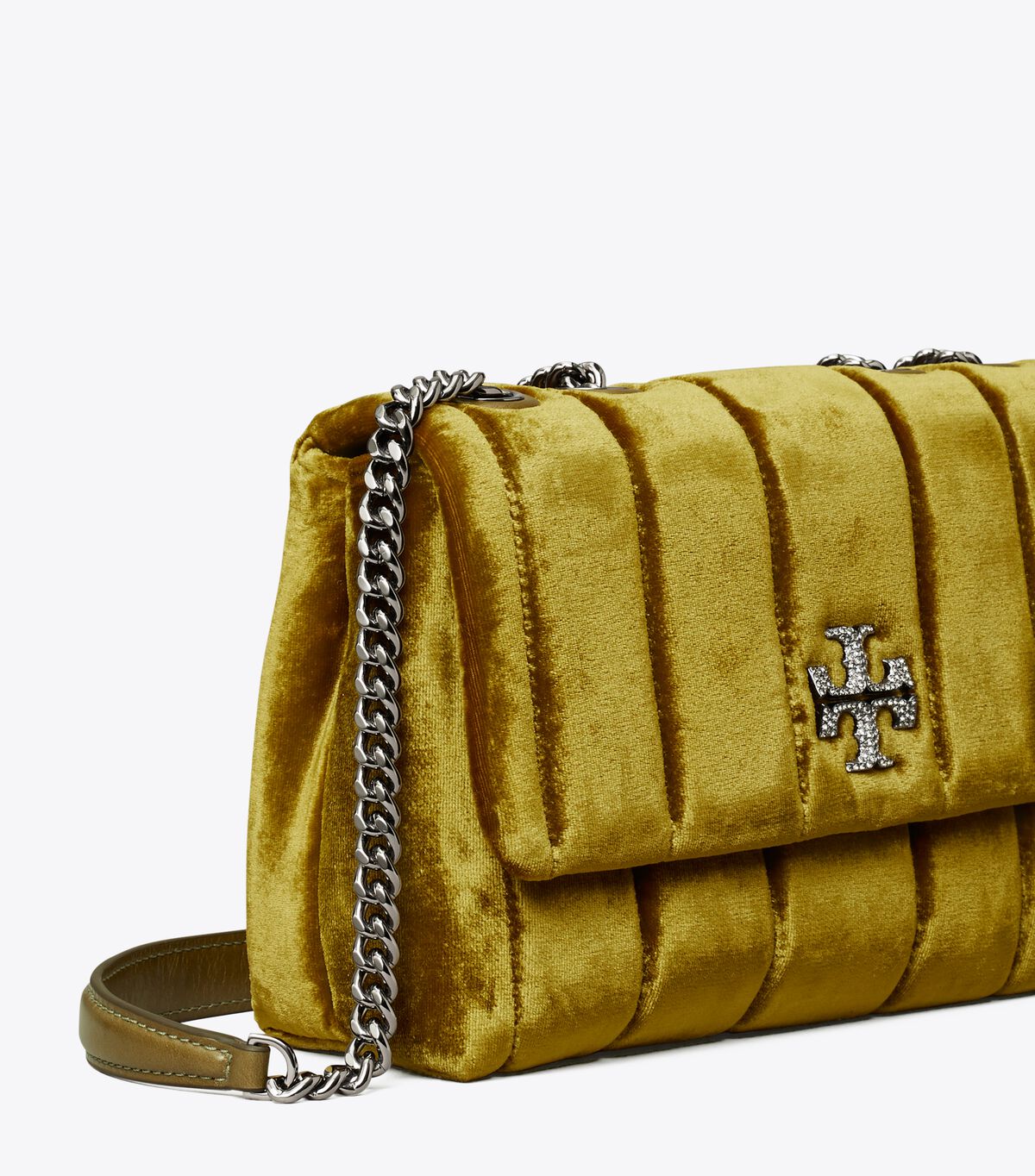 Dark Yellow Tory Burch Small Kira Velvet Convertible Women's Shoulder Bags | OUTLET-07236959