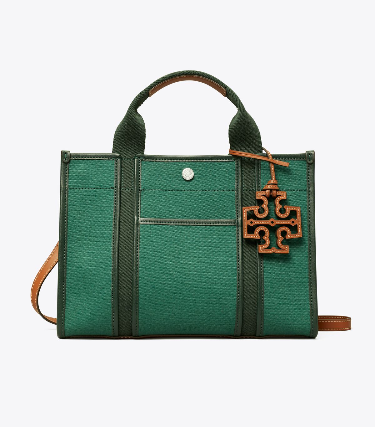 Deep Green Tory Burch Small Twill Tory Women's Tote Bags | OUTLET-62105349