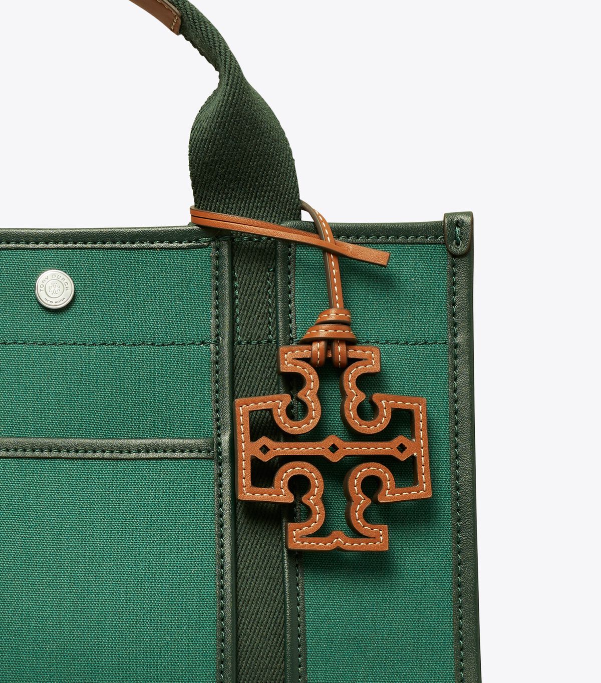 Deep Green Tory Burch Small Twill Tory Women's Tote Bags | OUTLET-62105349