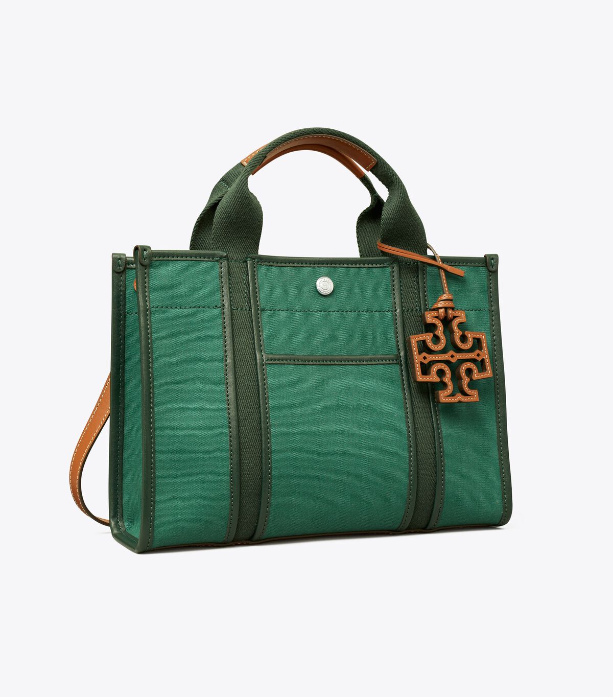 Deep Green Tory Burch Small Twill Tory Women\'s Tote Bags | OUTLET-62105349