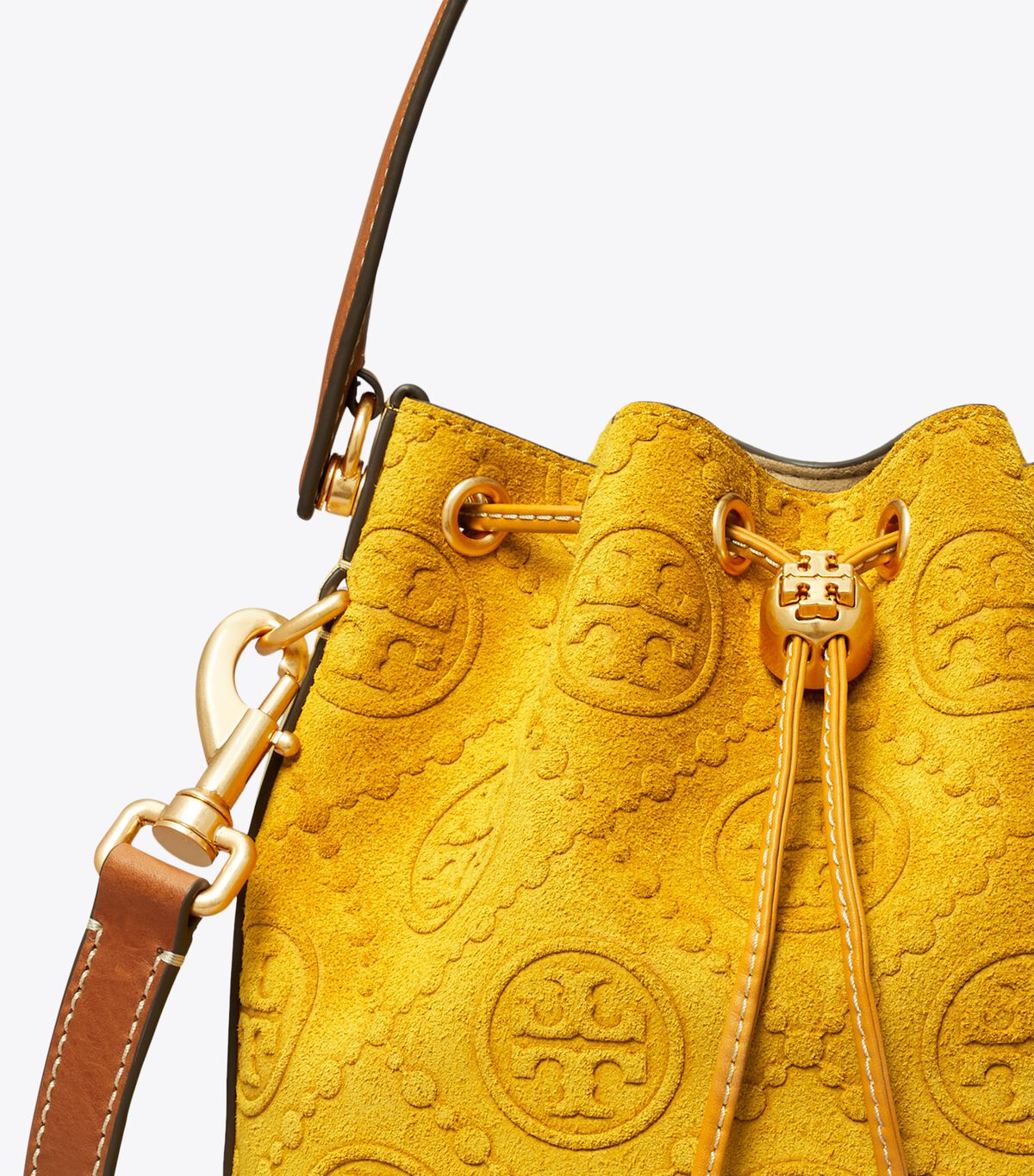 Deep Orange Flower Tory Burch T Monogram Suede Embossed Women's Crossbody Bags | OUTLET-73241069