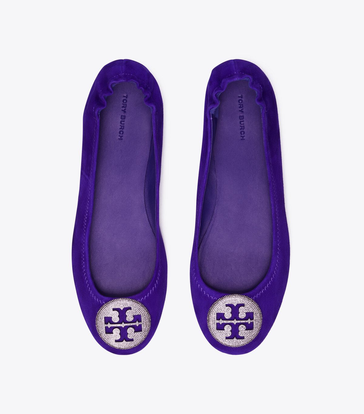 Deep Purple Tory Burch Minnie Travel Pavé Women's Ballet Flats | OUTLET-34271809