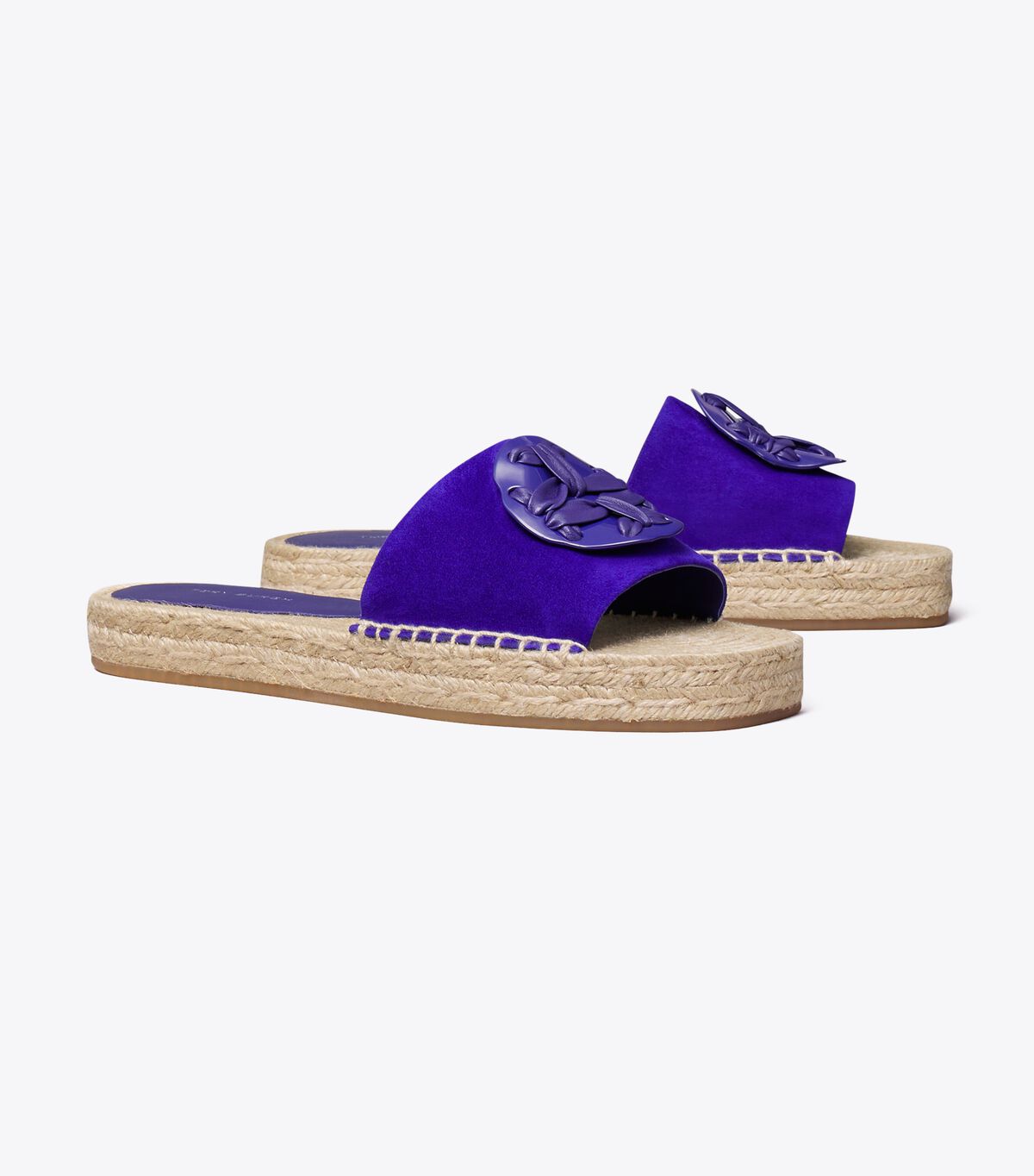 Deep Purple Tory Burch Woven Double T Women\'s Espadrille | OUTLET-12039469