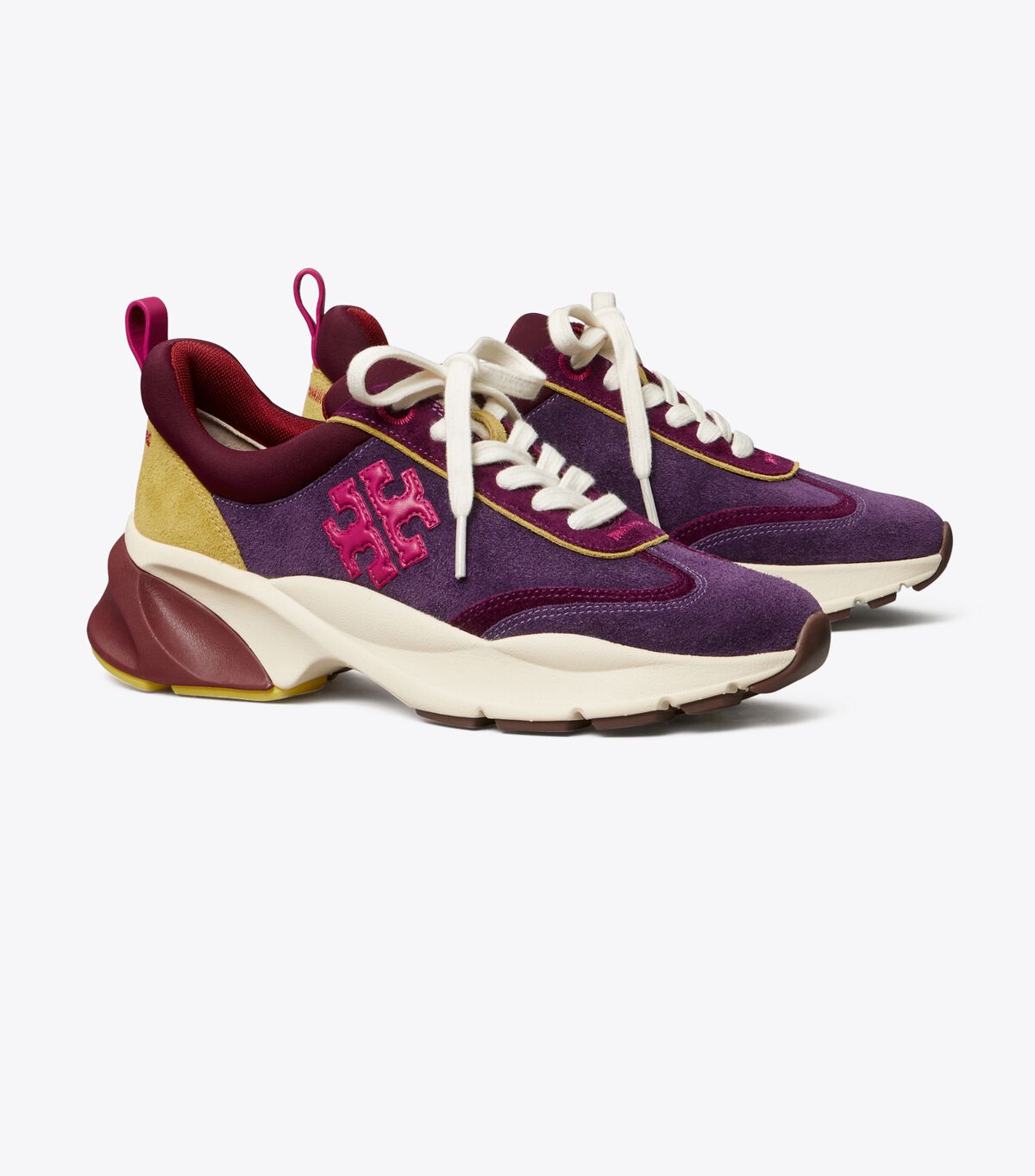 Fuchsia / Burgundy Tory Burch Good Luck Women\'s Sneakers | OUTLET-97316809