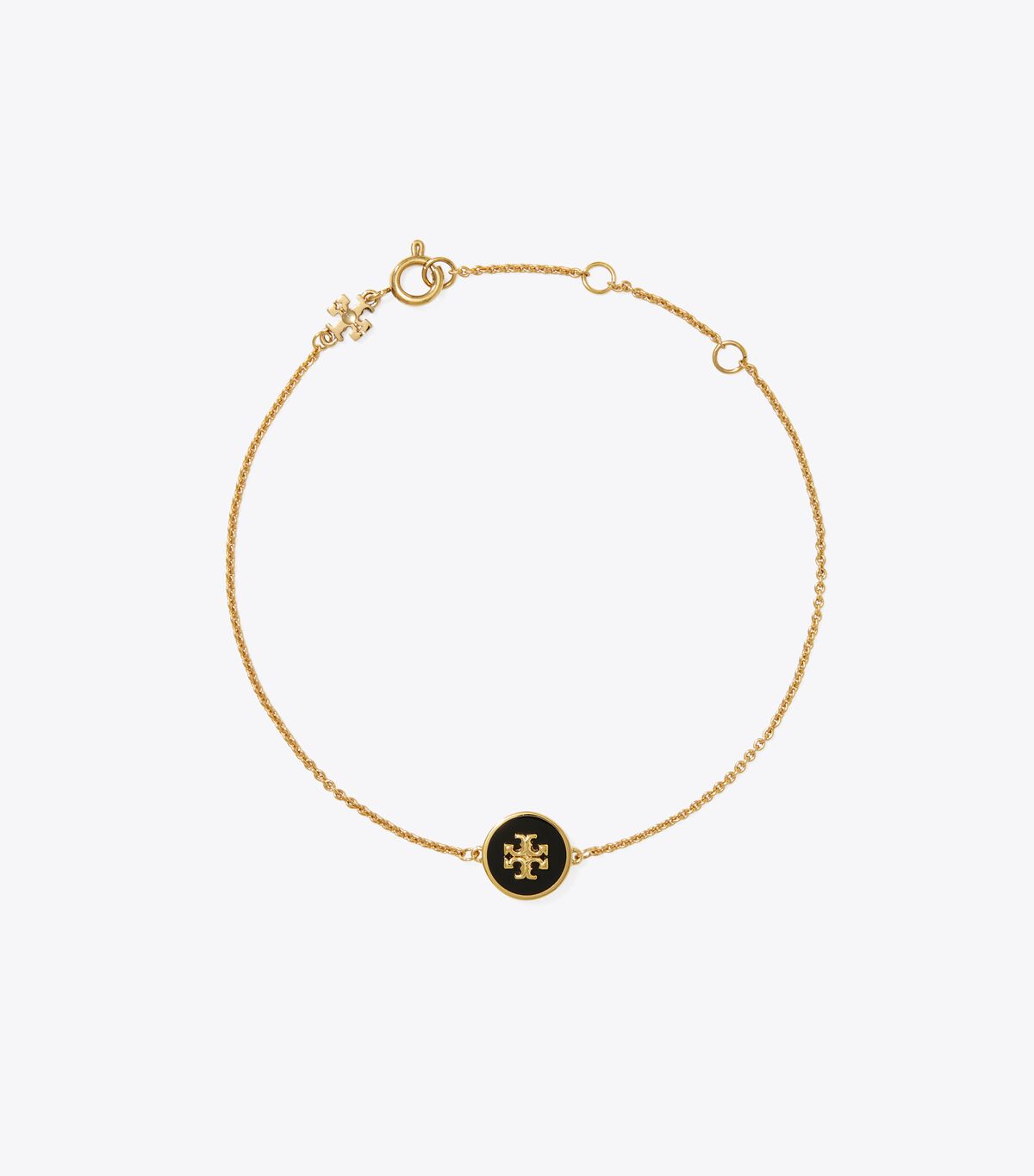 Gold / Black Tory Burch Kira Enamel Chain Women\'s Bracelet | OUTLET-72598639