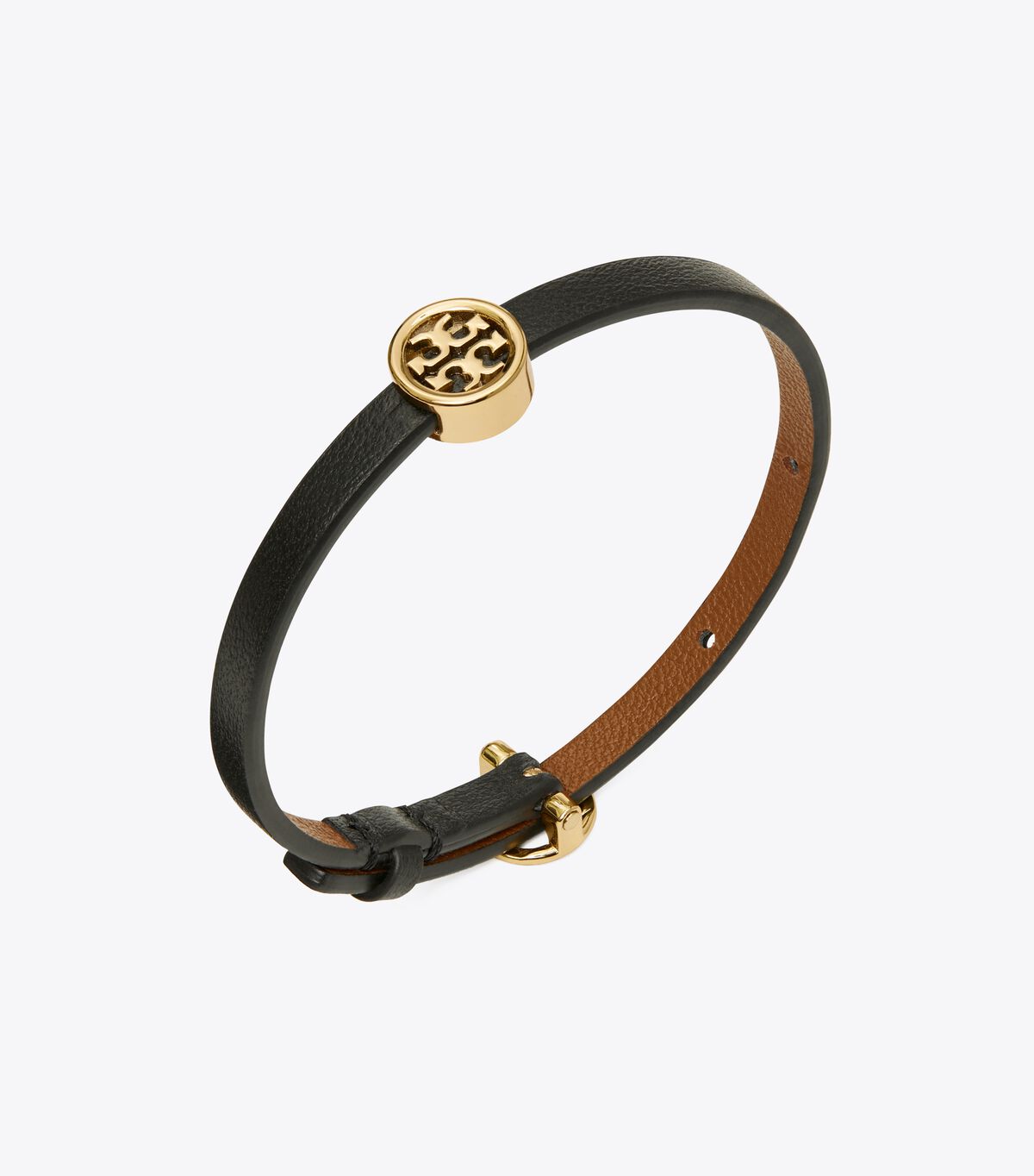 Gold / Black Tory Burch Miller Leather Women's Bracelet | OUTLET-75816429