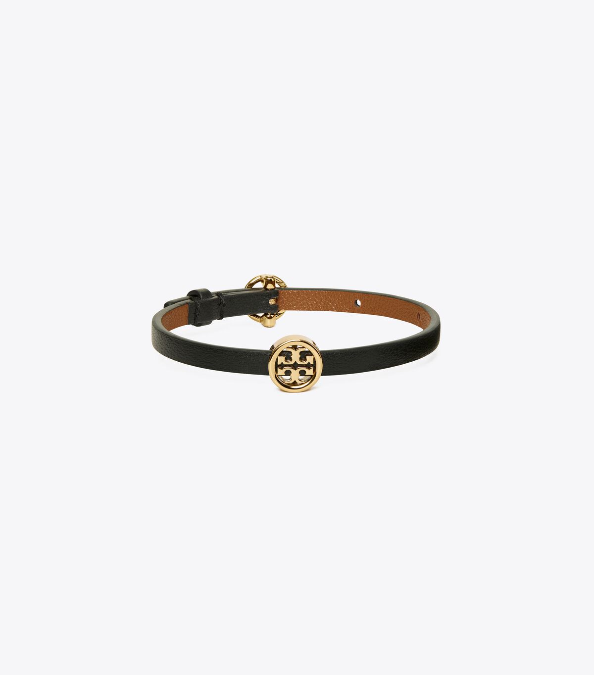 Gold / Black Tory Burch Miller Leather Women\'s Bracelet | OUTLET-75816429