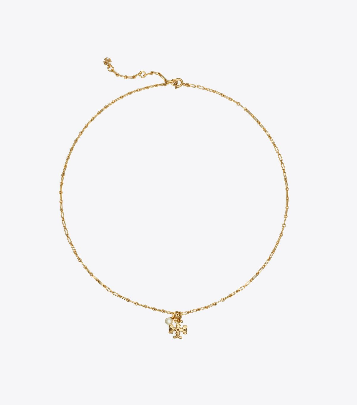 Gold / Cream Tory Burch Thin Roxanne Pendant Women\'s Necklace | OUTLET-72193849