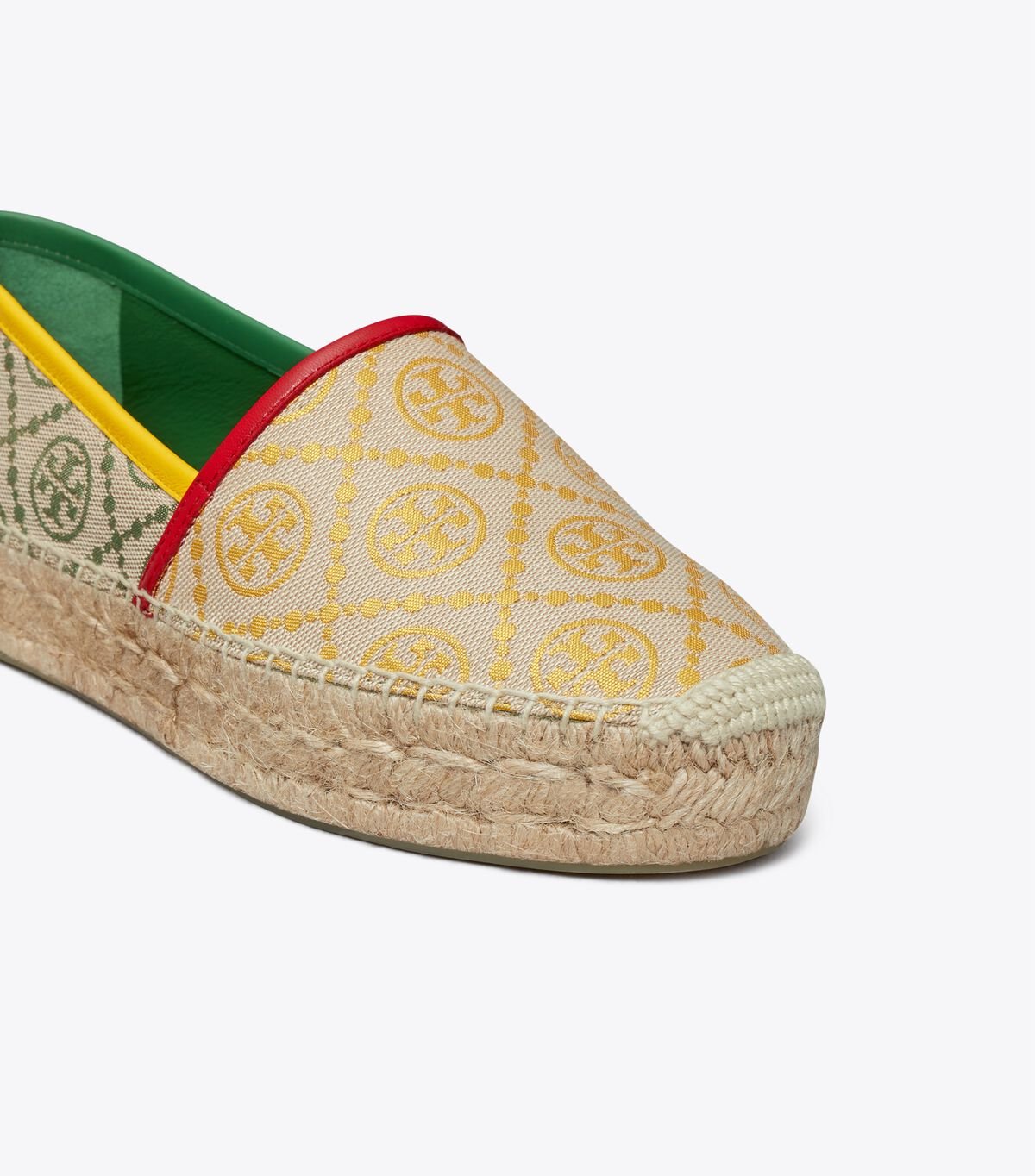 Gold / Green / Red Tory Burch T Monogram Platform Women's Espadrille | OUTLET-28056139