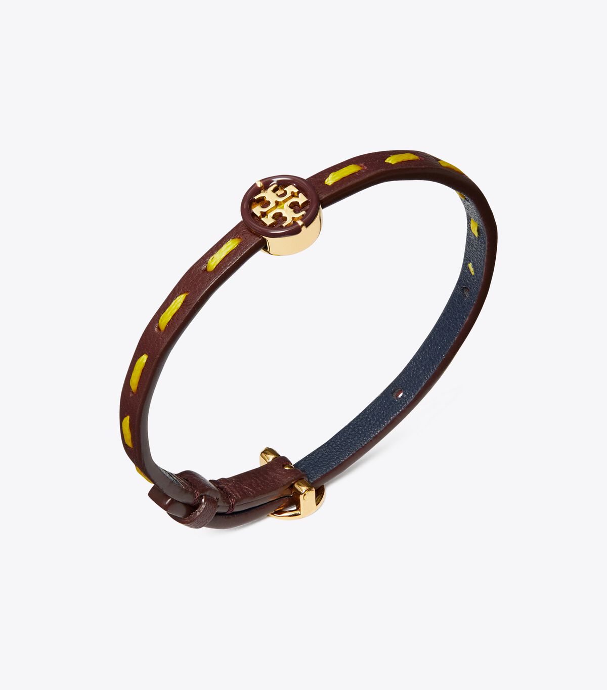 Gold / Royal Navy Tory Burch Miller Leather Women's Bracelet | OUTLET-27918059