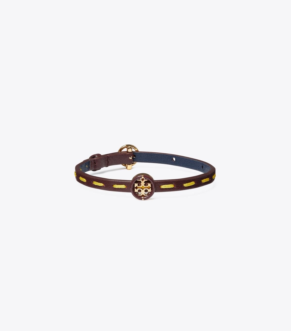 Gold / Royal Navy Tory Burch Miller Leather Women\'s Bracelet | OUTLET-27918059