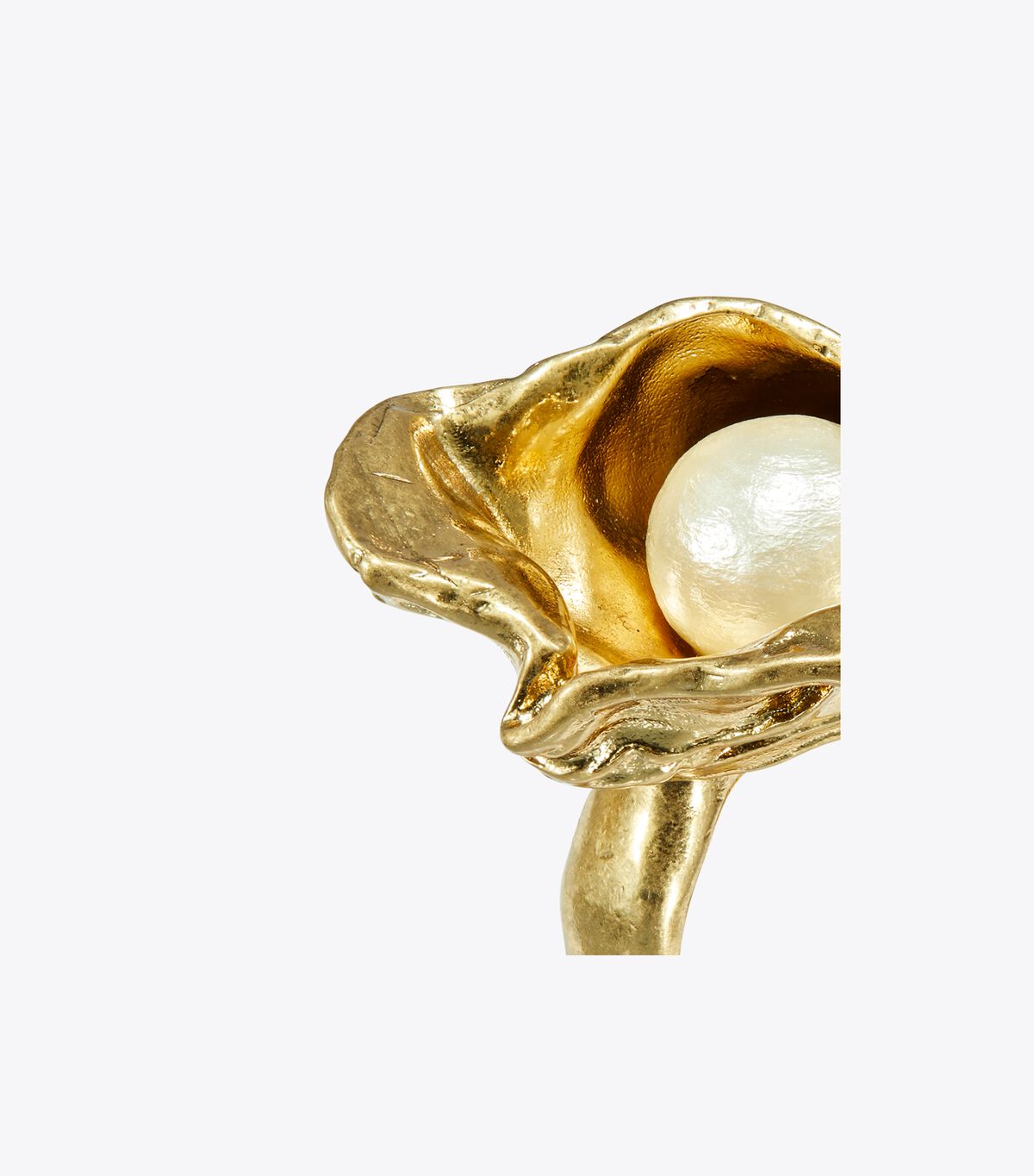 Gold Tory Burch Brutalist Oyster Women's Ring | OUTLET-80231749