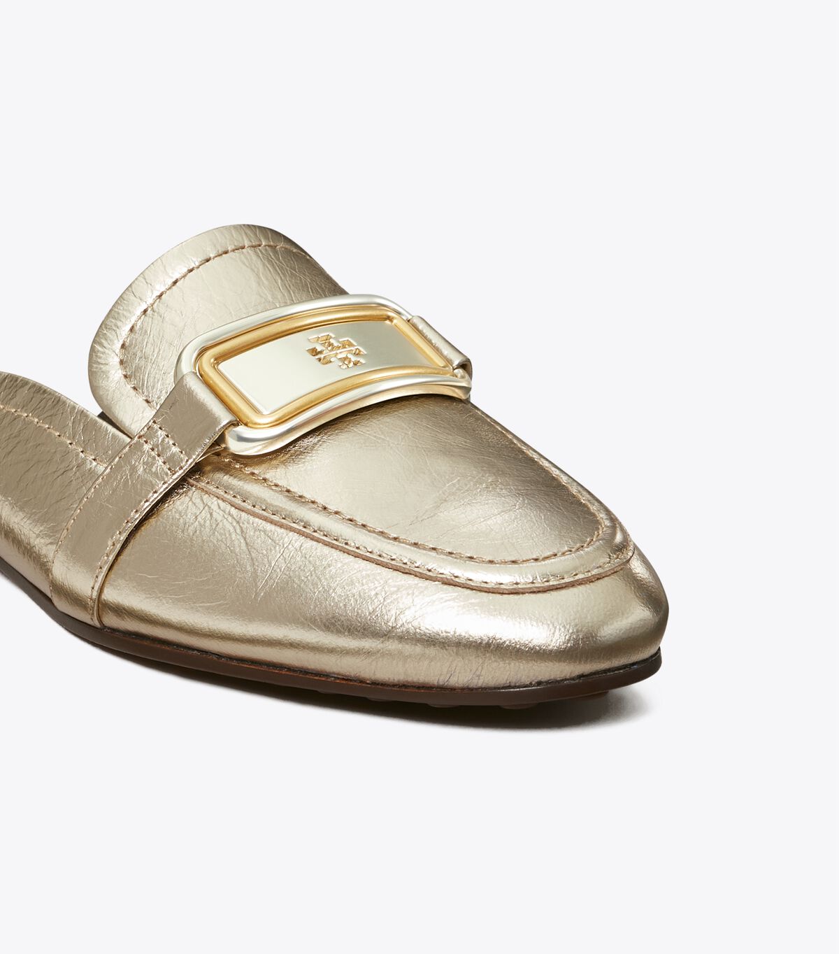 Gold Tory Burch Georgia Backless Women's Loafers | OUTLET-78452619