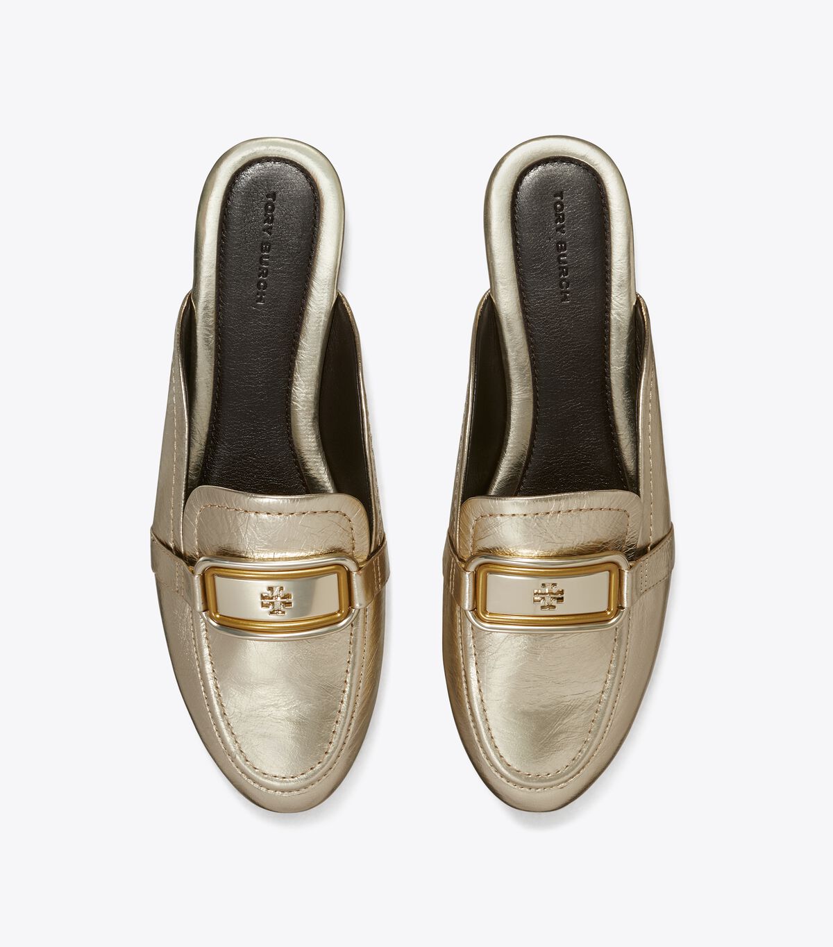 Gold Tory Burch Georgia Backless Women's Loafers | OUTLET-78452619