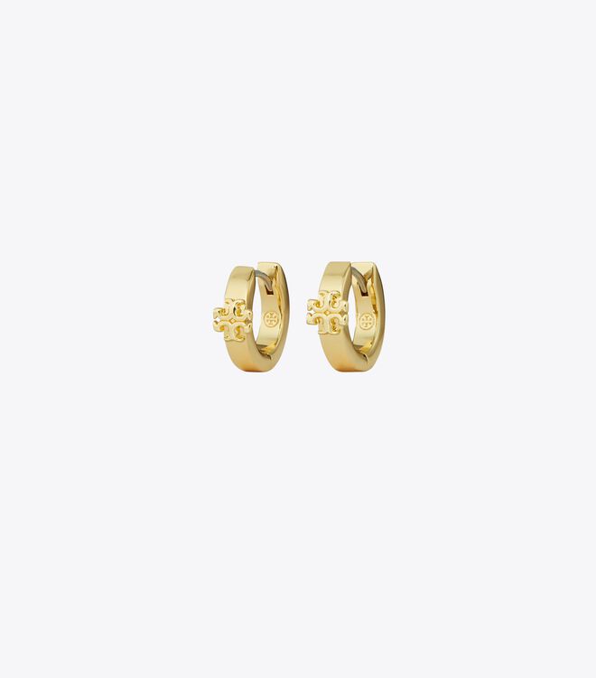 Gold Tory Burch Kira Huggie Women\'s Earrings | OUTLET-96051489