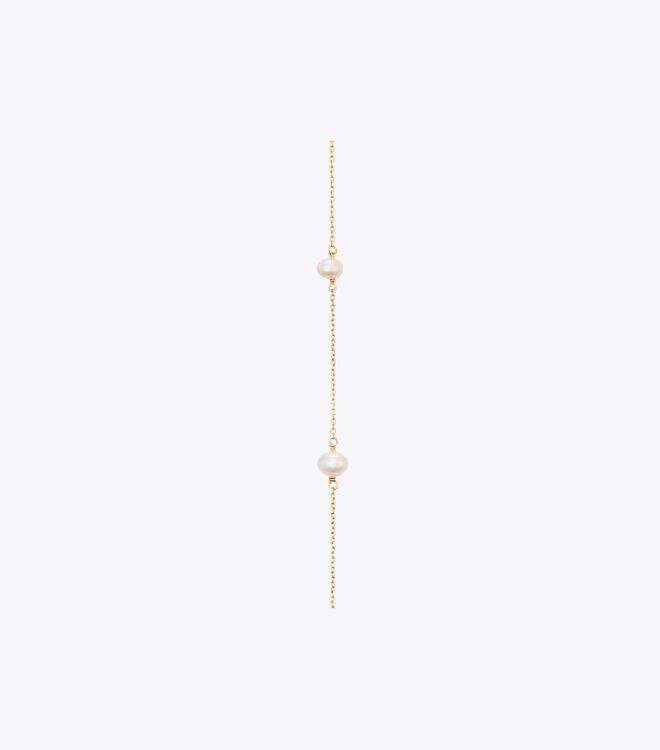 Gold Tory Burch Kira Pearl Delicate Long Women's Necklace | OUTLET-98704619