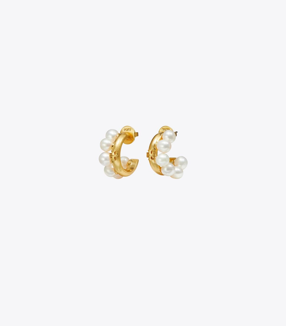 Gold Tory Burch Kira Pearl Hoop Women\'s Earrings | OUTLET-91065839