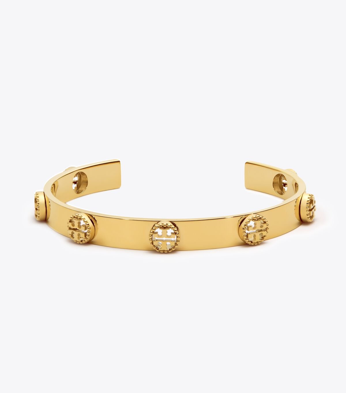 Gold Tory Burch Milgrain Logo Cuff Women's Bracelet | OUTLET-58069729