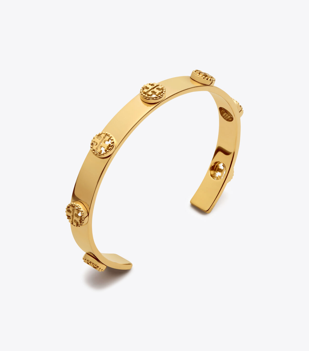 Gold Tory Burch Milgrain Logo Cuff Women\'s Bracelet | OUTLET-58069729