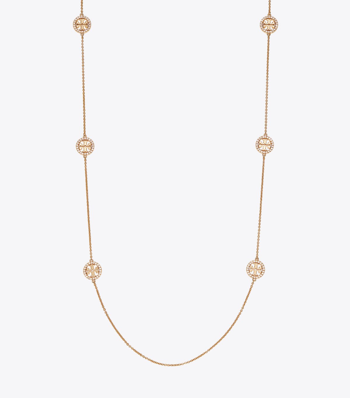 Gold Tory Burch Miller Pavé Long Women\'s Necklace | OUTLET-47805169