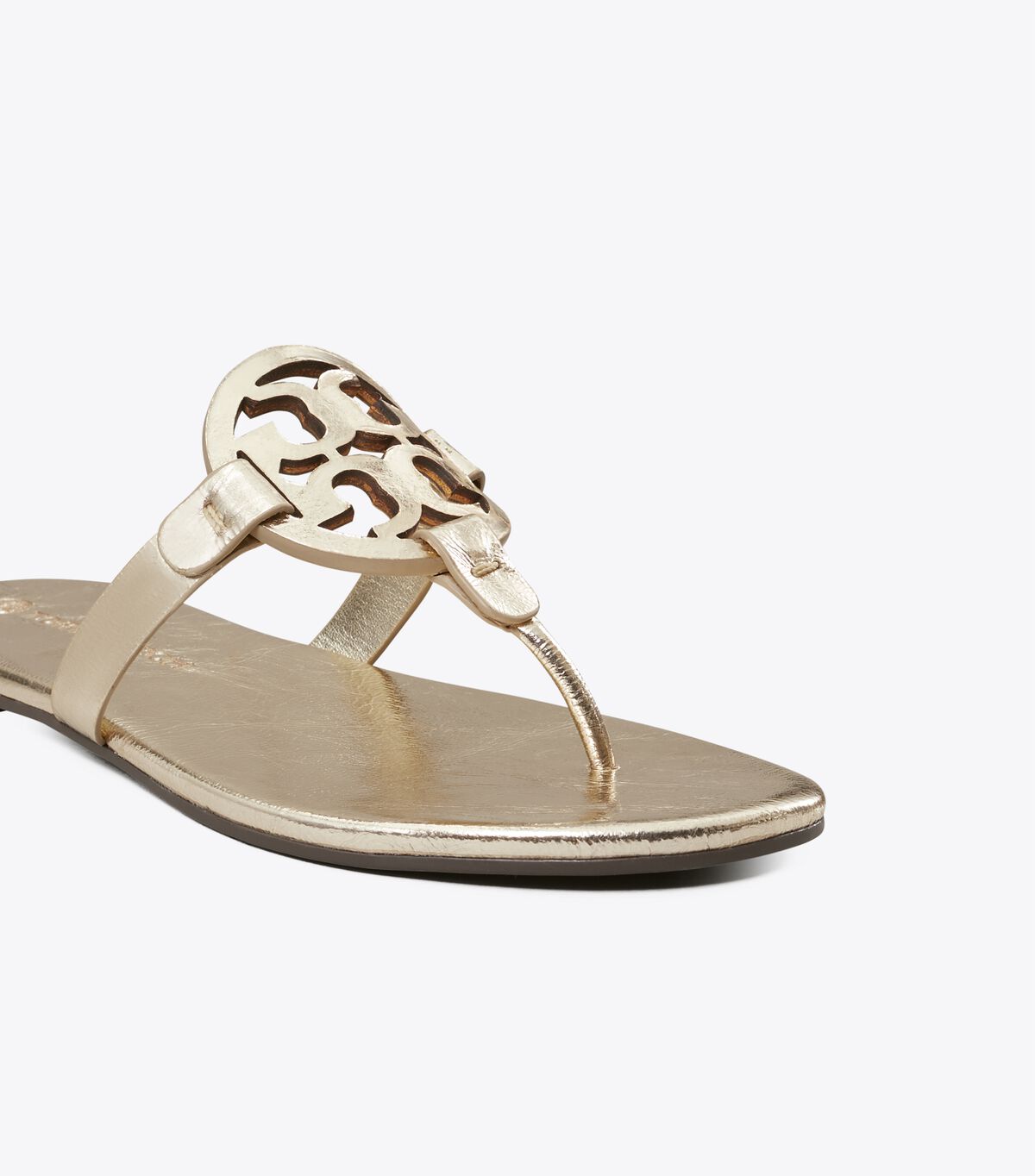 Gold Tory Burch Miller Soft Leather Women's Sandals | OUTLET-35812499