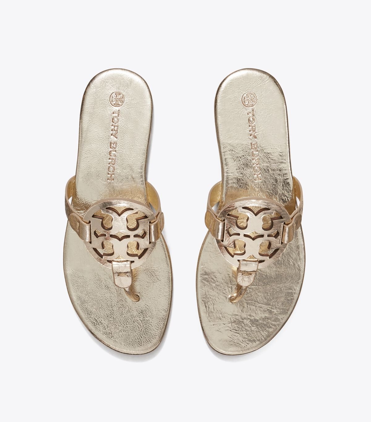 Gold Tory Burch Miller Soft Leather Women's Sandals | OUTLET-35812499