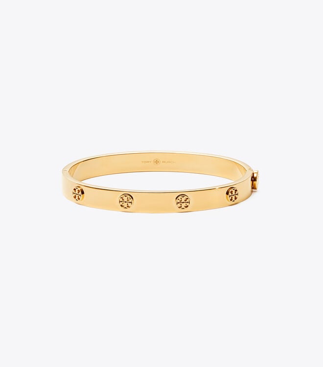 Gold Tory Burch Miller Stud Hinge 7mm Women\'s Bracelet | OUTLET-96413879