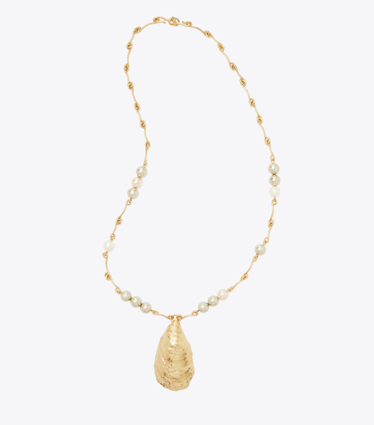 Gold Tory Burch Oyster Shell Pendant Women\'s Necklace | OUTLET-15708369