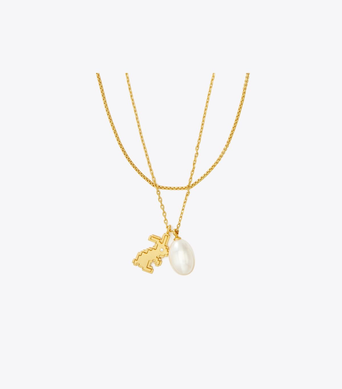 Gold Tory Burch Rabbit Double-strand Women's Necklace | OUTLET-17842639