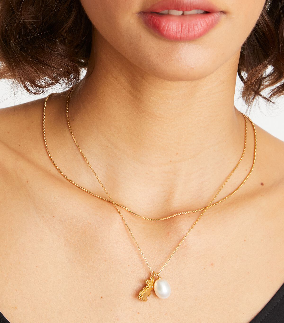 Gold Tory Burch Rabbit Double-strand Women's Necklace | OUTLET-17842639