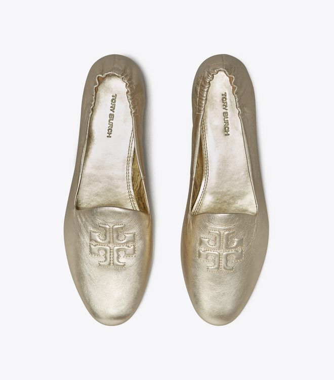 Gold Tory Burch Smoking Women's Ballet Flats | OUTLET-74283059