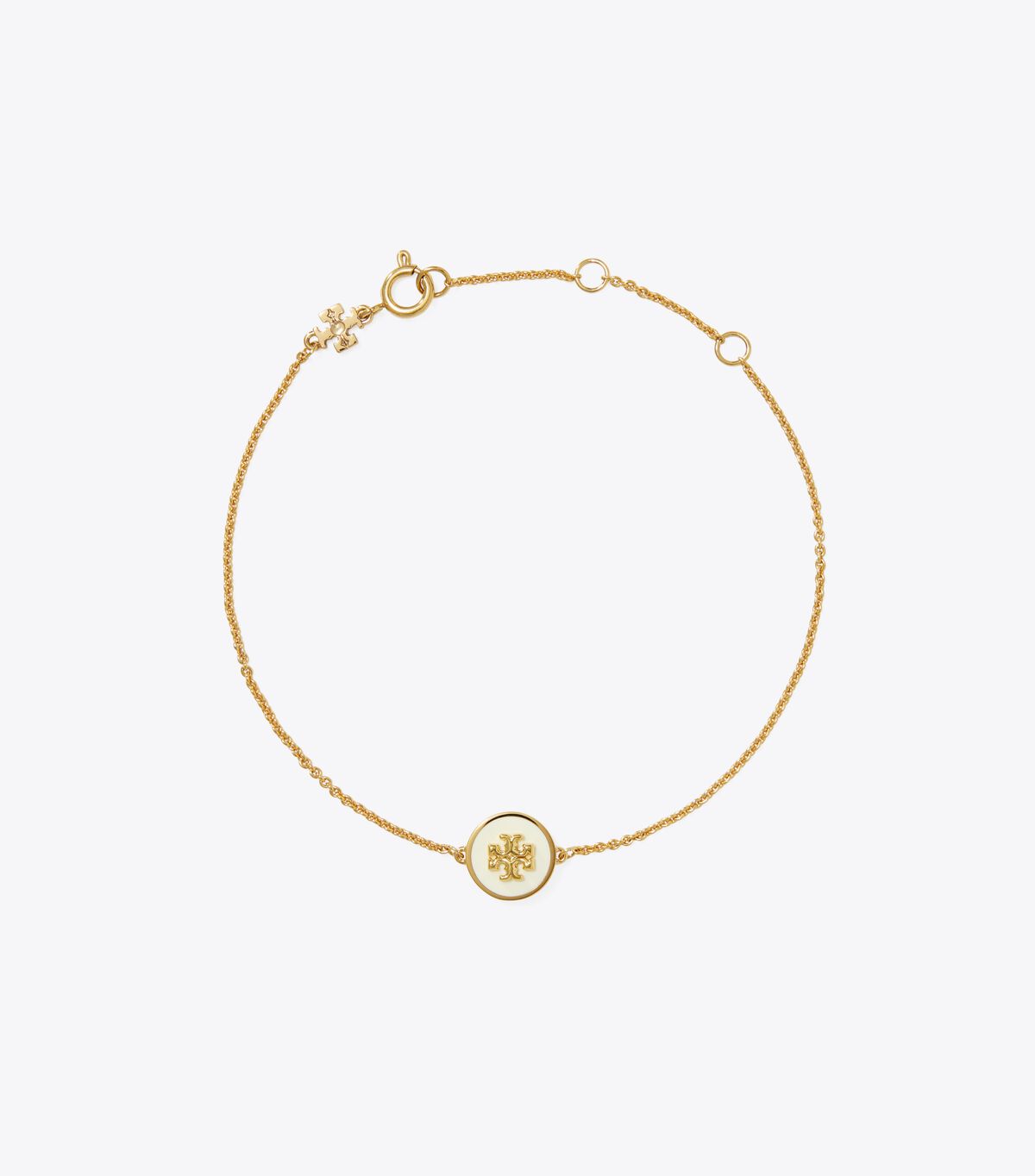 Gold / White Tory Burch Kira Enamel Chain Women\'s Bracelet | OUTLET-93650749